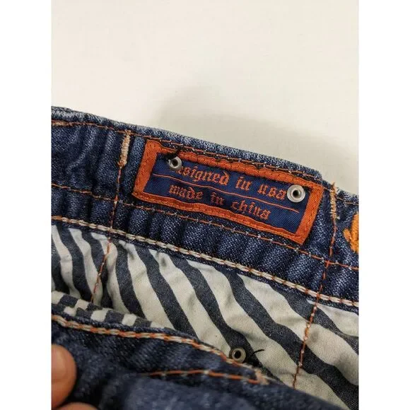 Buckle Rock Revival Troy Relaxed Straight Jeans Mens Size 34 Blue‎ Denim Western